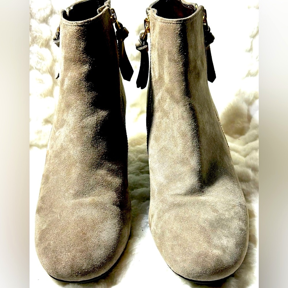 Cole Hahn Saylor Grand Taupe Tan chunky zipper ankle Booties size 7B - Picture 5 of 11